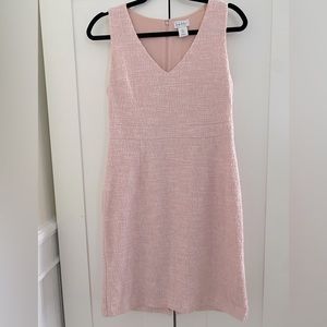 Nicole Miller Size 4 Light Pink Sheath Work Dress Twill Like Print w/Back Zipper